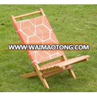 Folding wooden lounge chair for beach